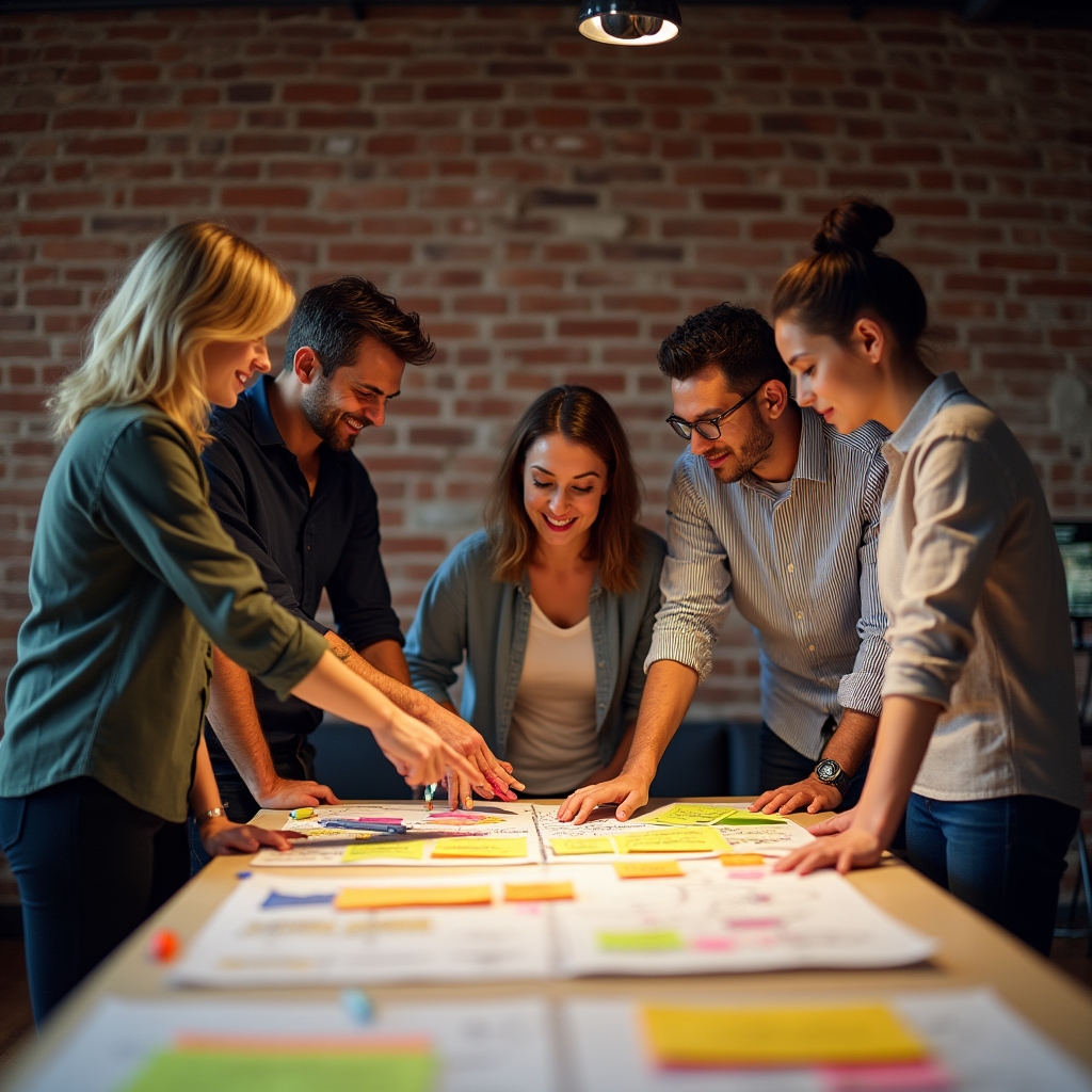 Manager che applica strumenti di cambiamento in una sessione pratica con il proprio team